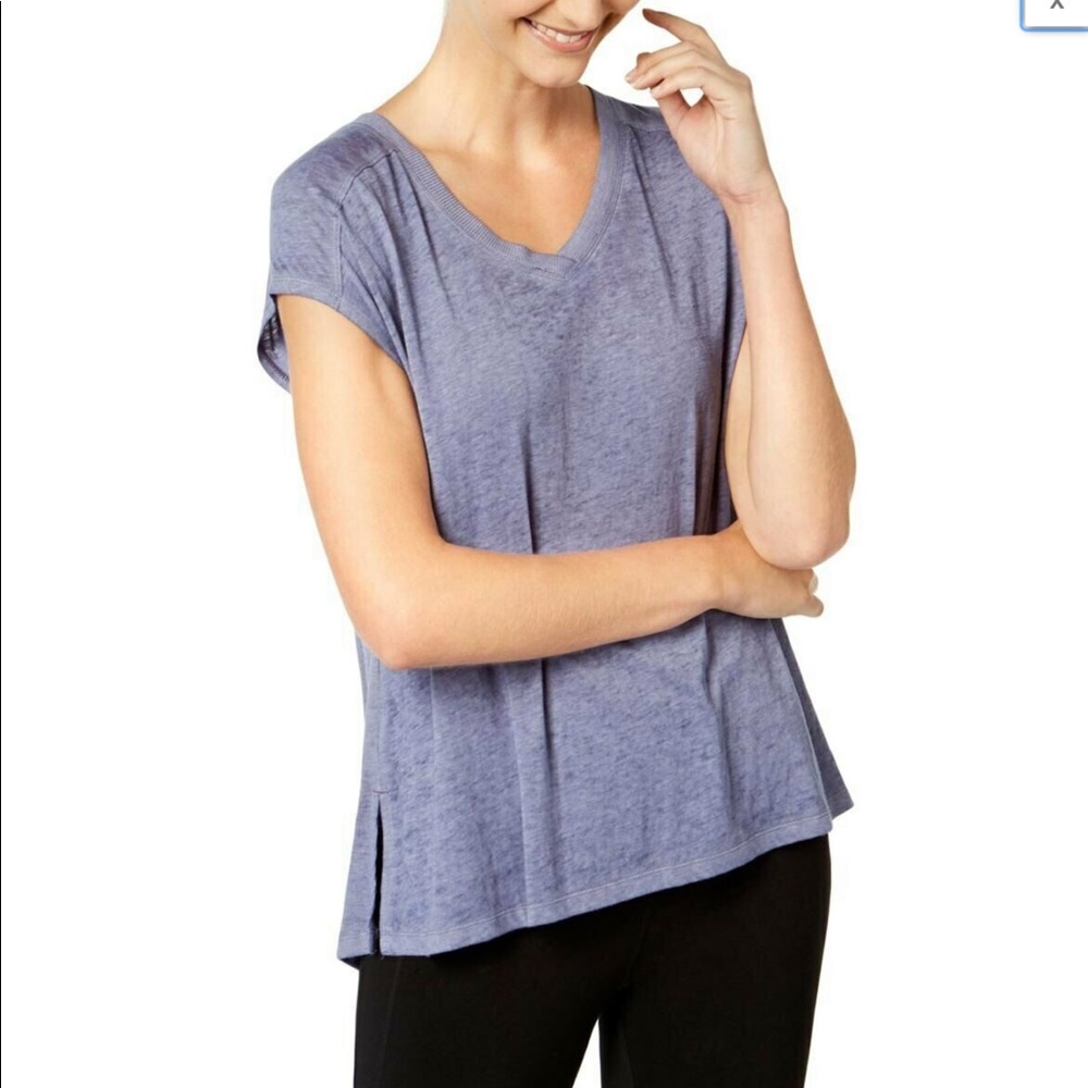 NEW Calvin Klein Womens Performance Gathered-Back Top Dusk M